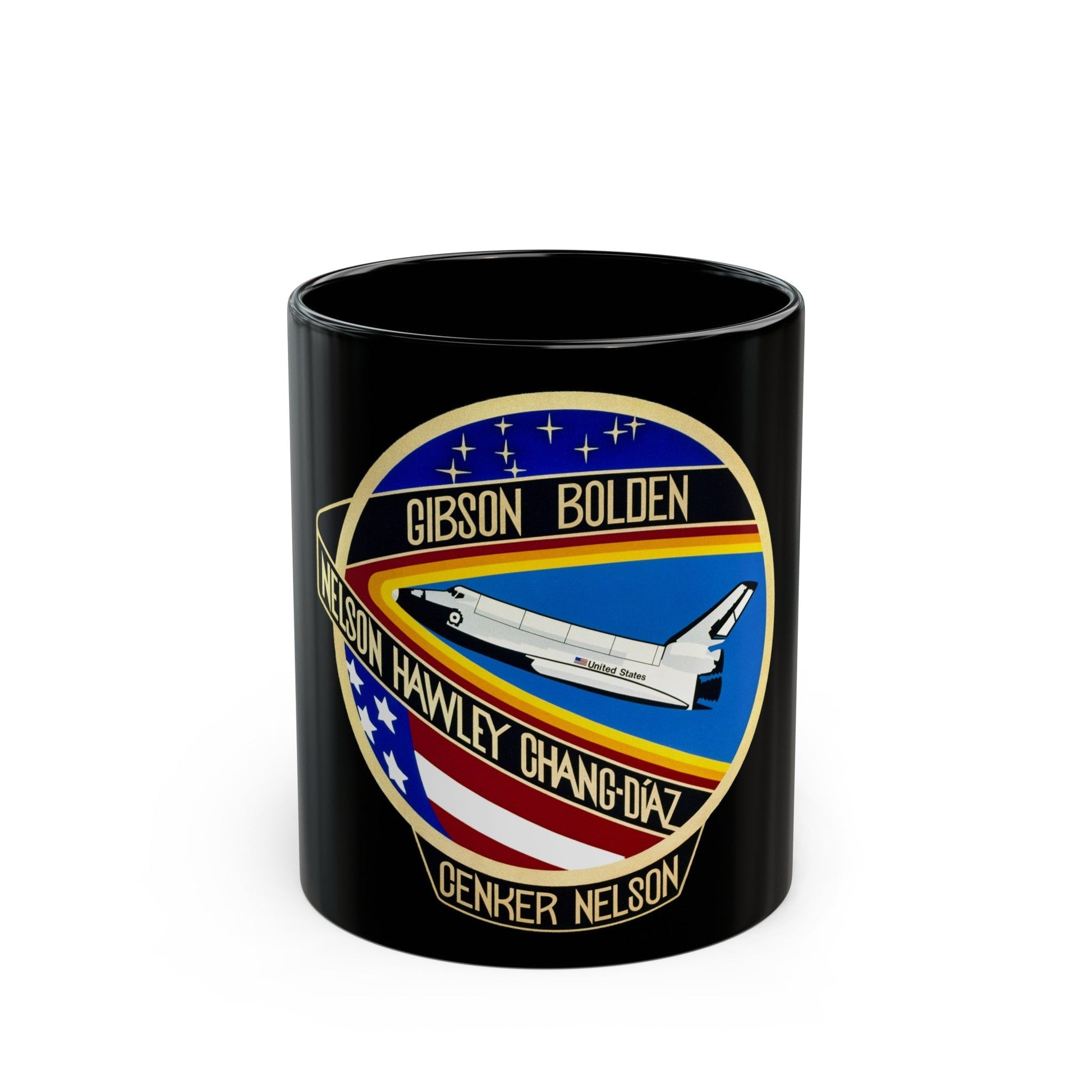 STS 61 c (NASA) Black Coffee Mug-11oz-The Sticker Space