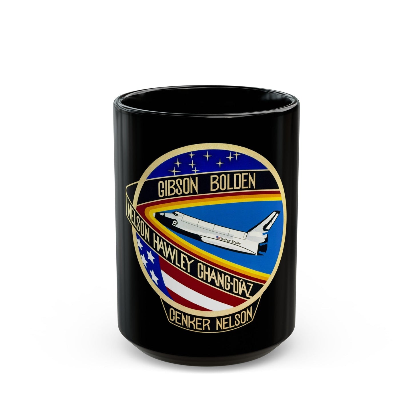 STS 61 c (NASA) Black Coffee Mug-15oz-The Sticker Space