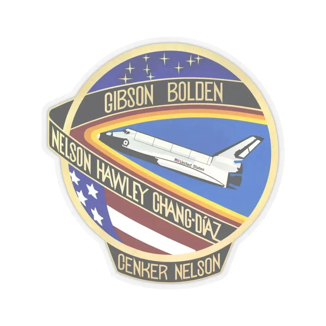 STS 61 c (NASA) STICKER Vinyl Kiss-Cut Decal 6 Inch Transparent - The Sticker Space