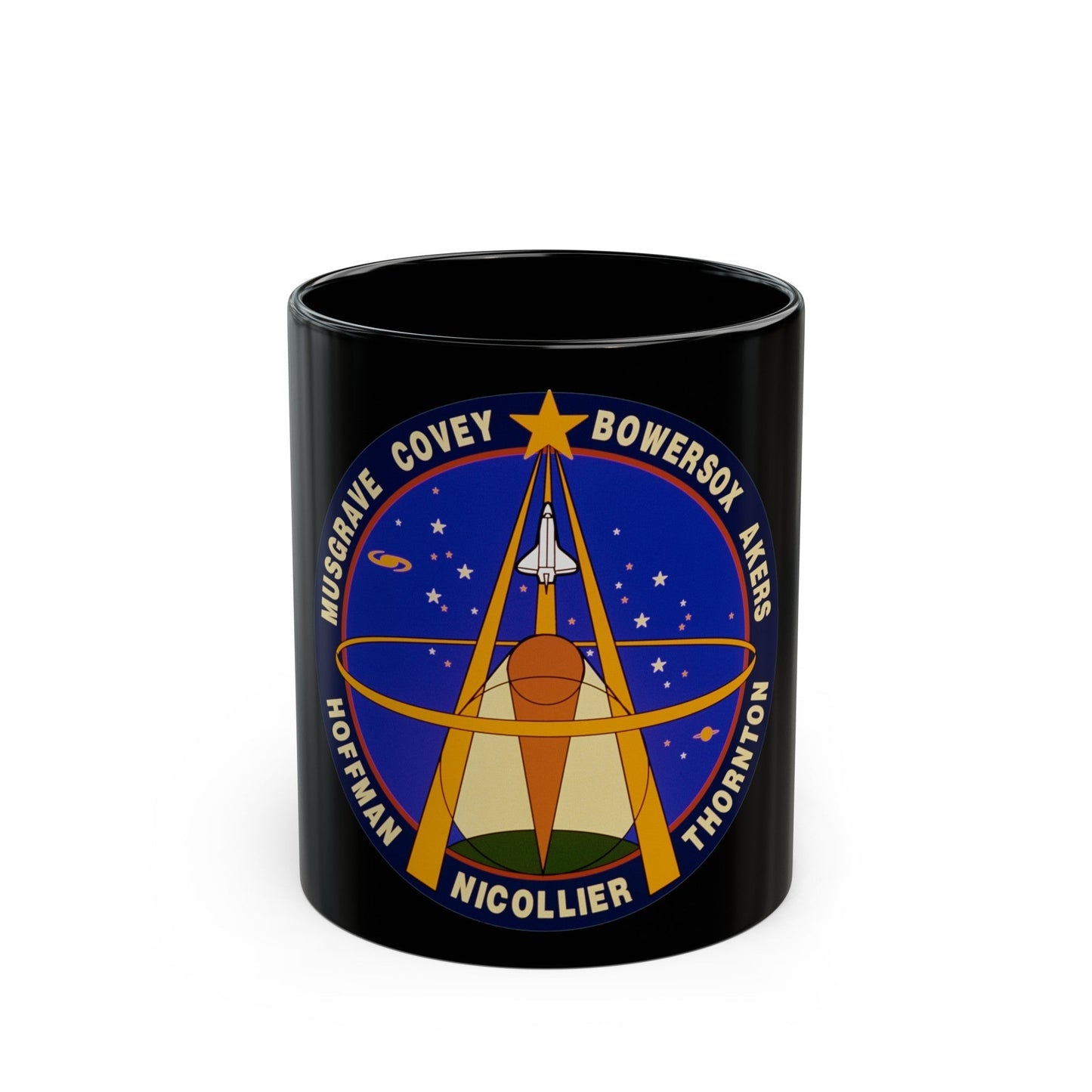 STS 61 (NASA) Black Coffee Mug-11oz-The Sticker Space