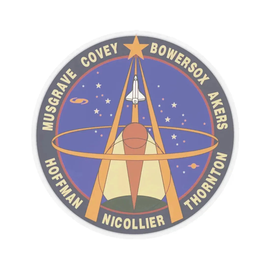 STS 61 (NASA) STICKER Vinyl Kiss-Cut Decal 3 Inch Transparent - The Sticker Space