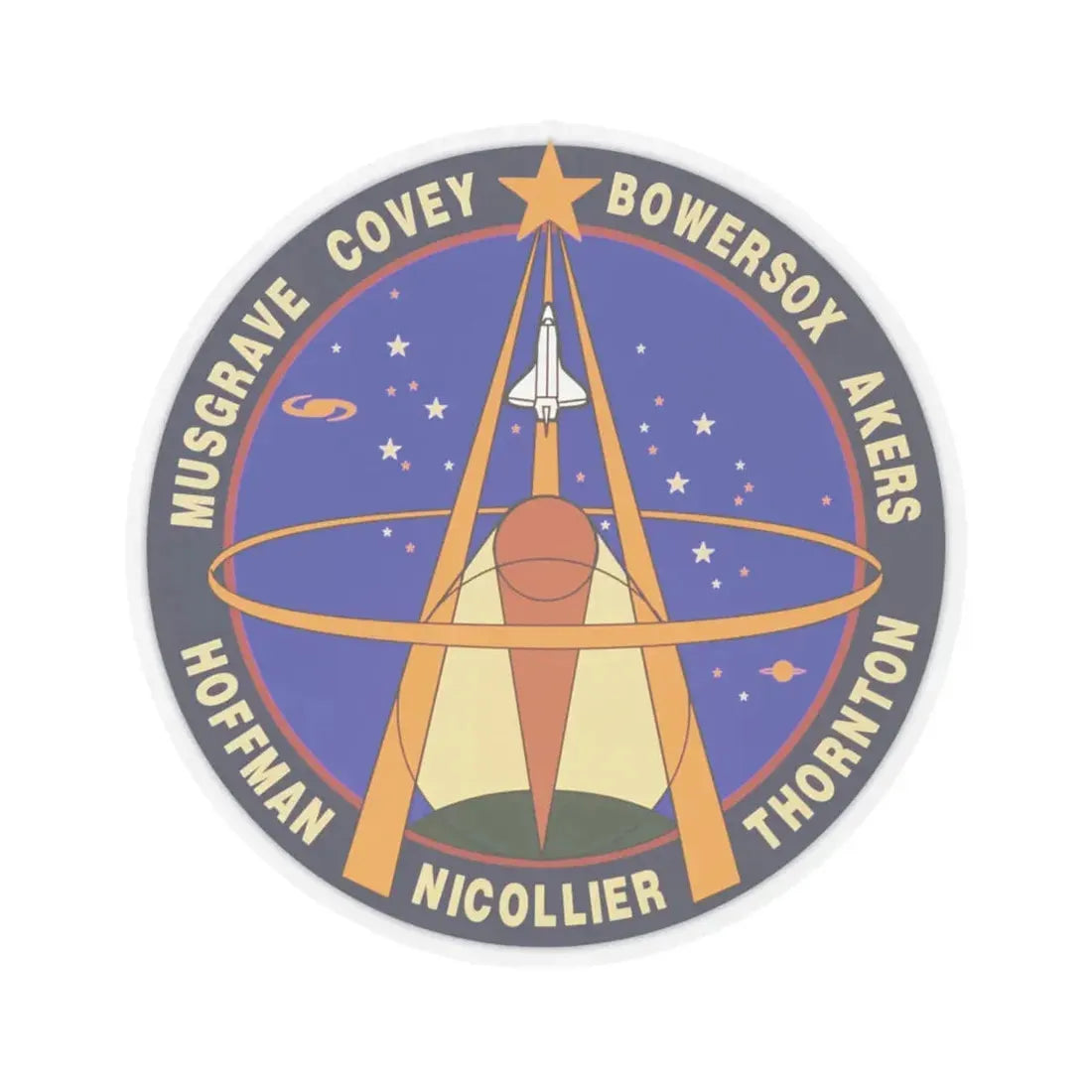 STS 61 (NASA) STICKER Vinyl Kiss-Cut Decal 6 Inch Transparent - The Sticker Space