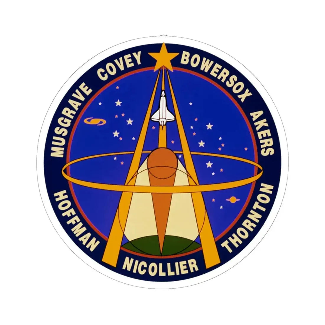 STS 61 (NASA) STICKER Vinyl Kiss-Cut Decal 6 Inch White - The Sticker Space