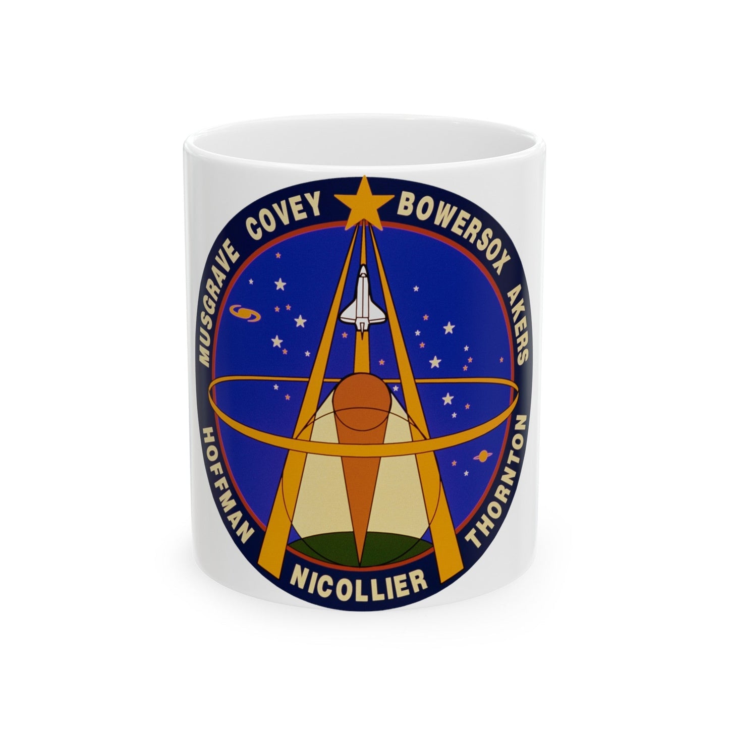 STS 61 (NASA) White Coffee Mug-11oz-The Sticker Space