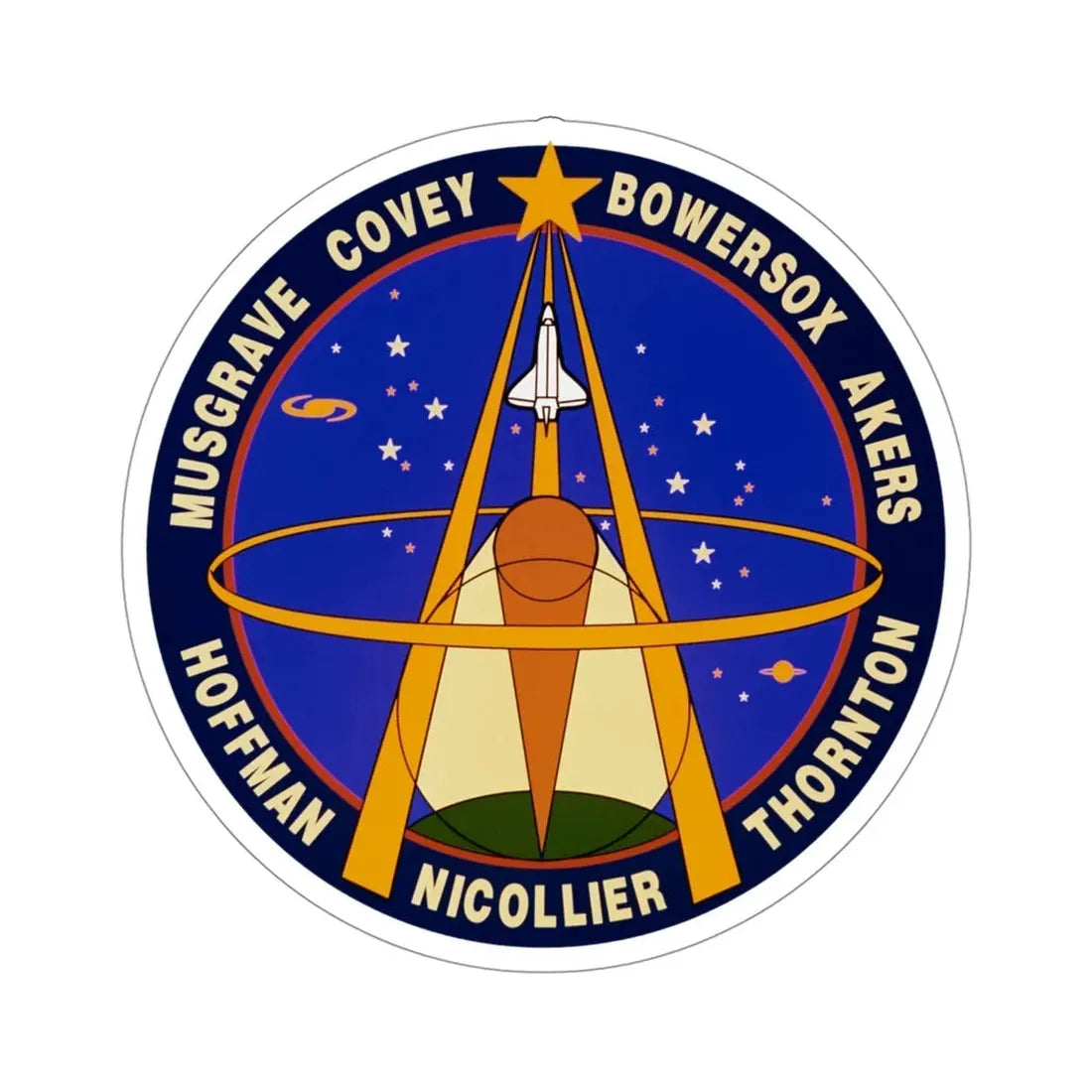 STS 61 Patch NASA STICKER Vinyl Die-Cut Decal 4 Inch - The Sticker Space