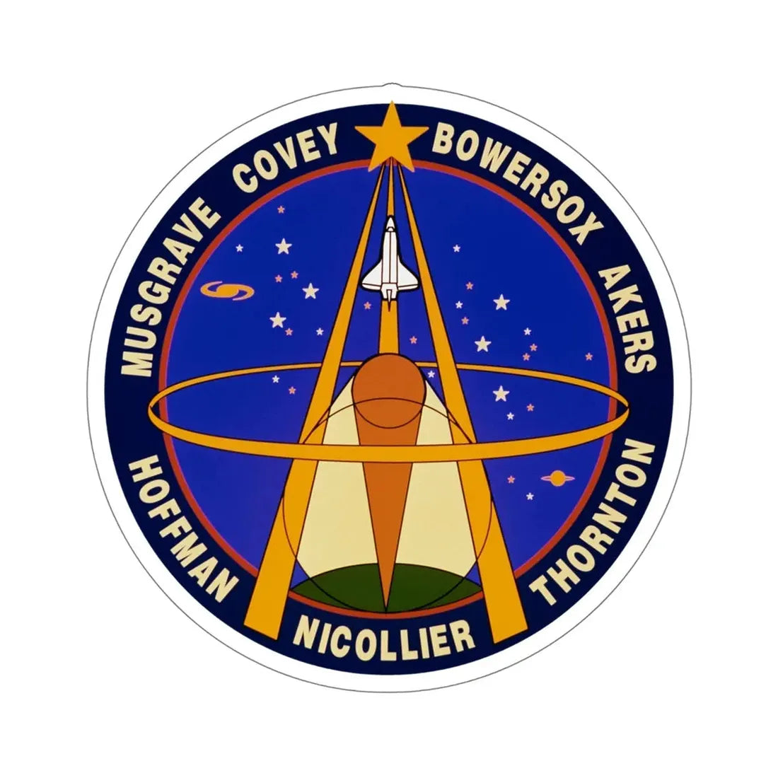 STS 61 Patch NASA STICKER Vinyl Die-Cut Decal 6 Inch - The Sticker Space