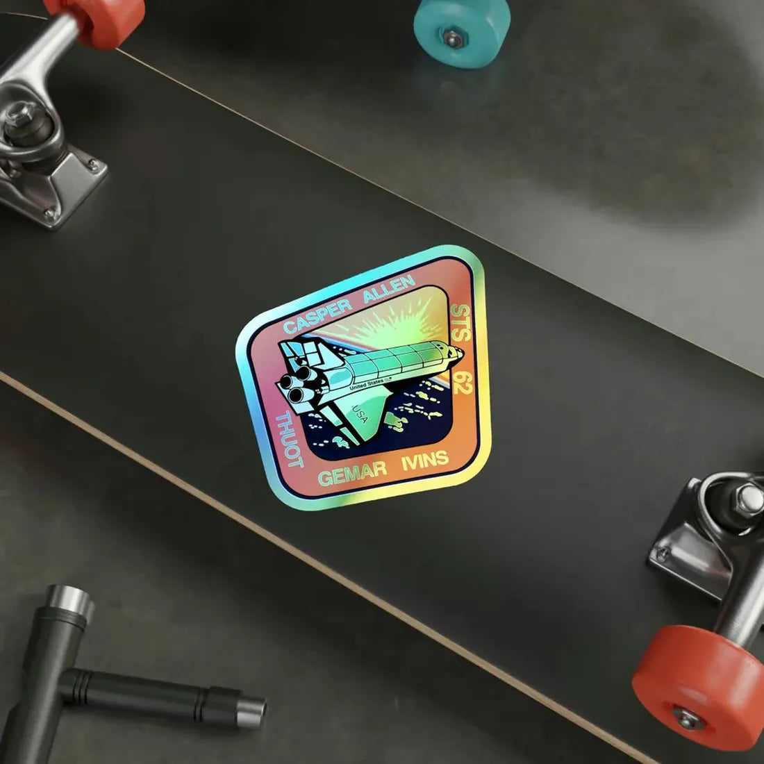 STS 62 (NASA) Holographic STICKER Die-Cut Vinyl Decal - The Sticker Space