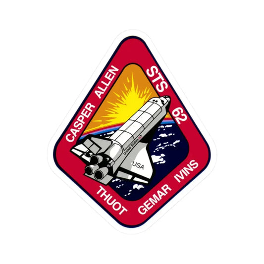 STS 62 (NASA) STICKER Vinyl Kiss-Cut Decal 2 Inch White - The Sticker Space
