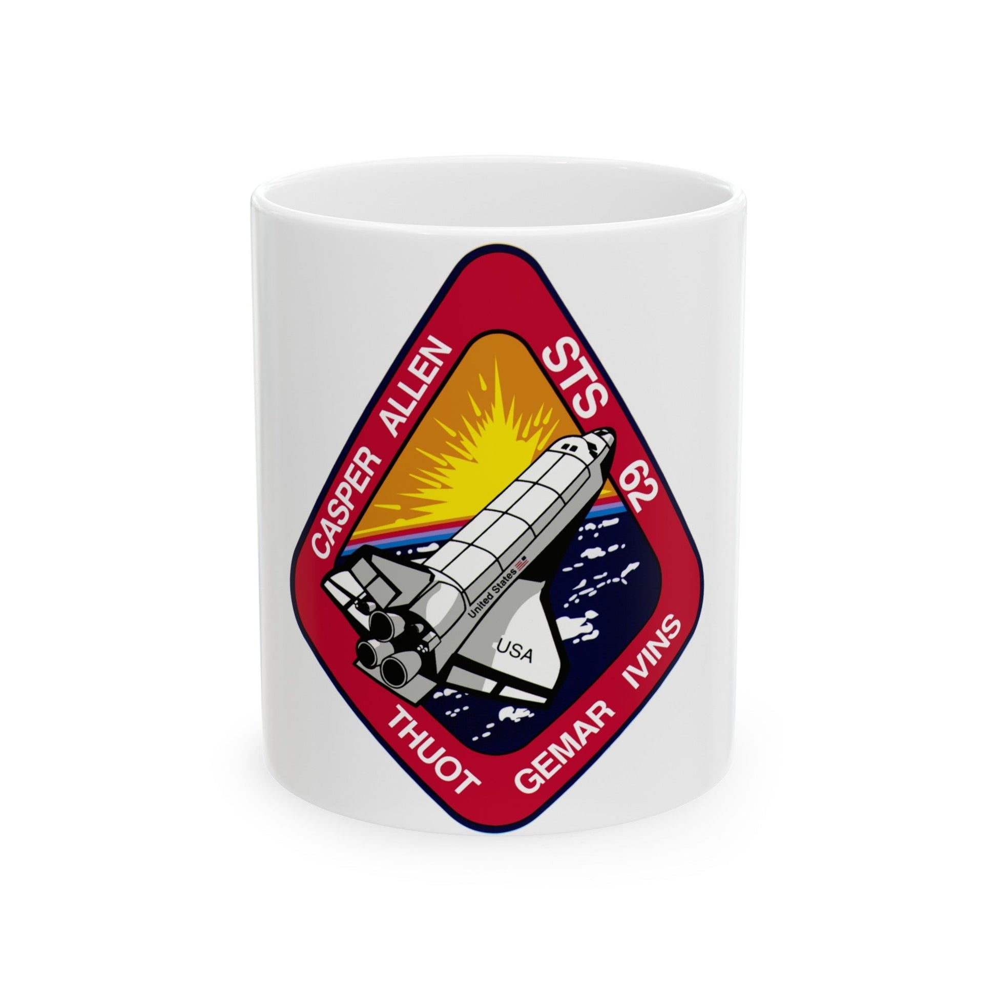 STS 62 (NASA) White Coffee Mug-11oz-The Sticker Space