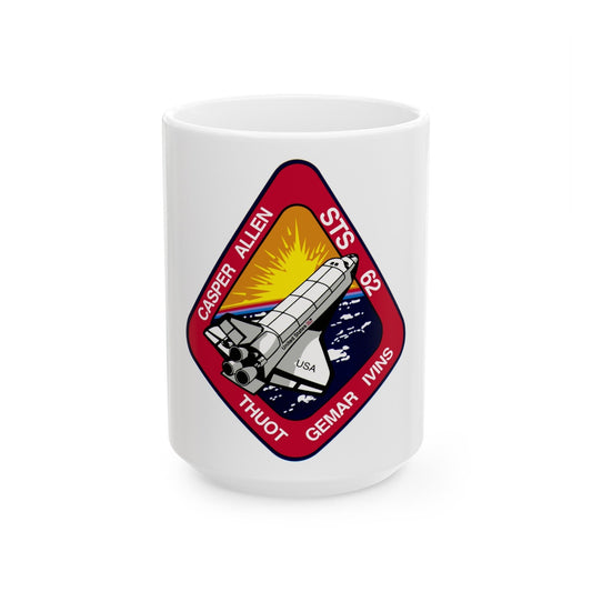 STS 62 (NASA) White Coffee Mug-15oz-The Sticker Space