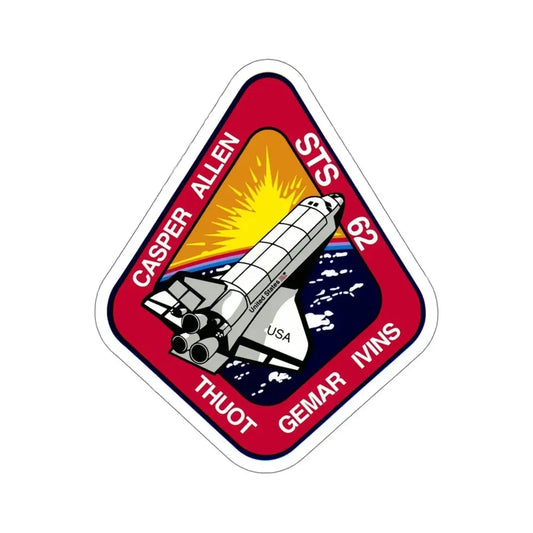 STS 62 Patch NASA STICKER Vinyl Die-Cut Decal 6 Inch - The Sticker Space