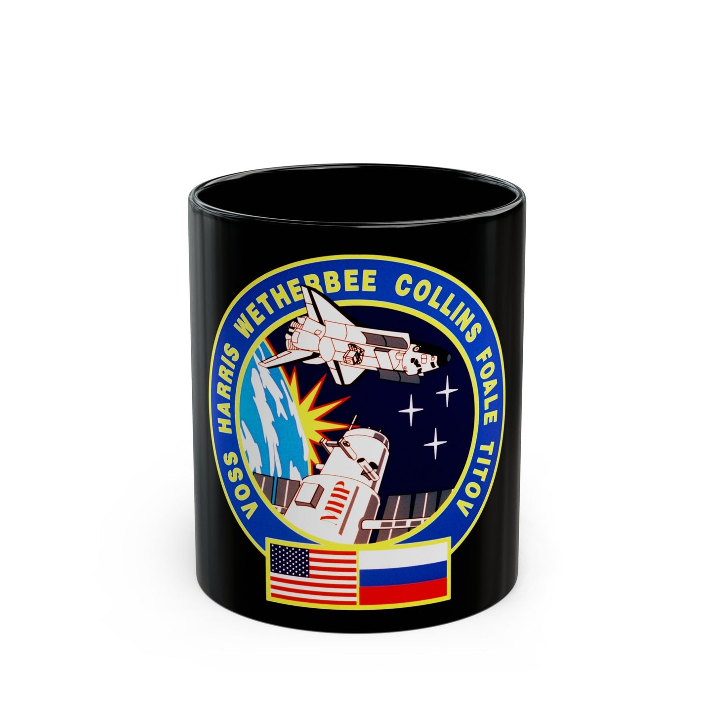 STS 63 (NASA) Black Coffee Mug-11oz-The Sticker Space