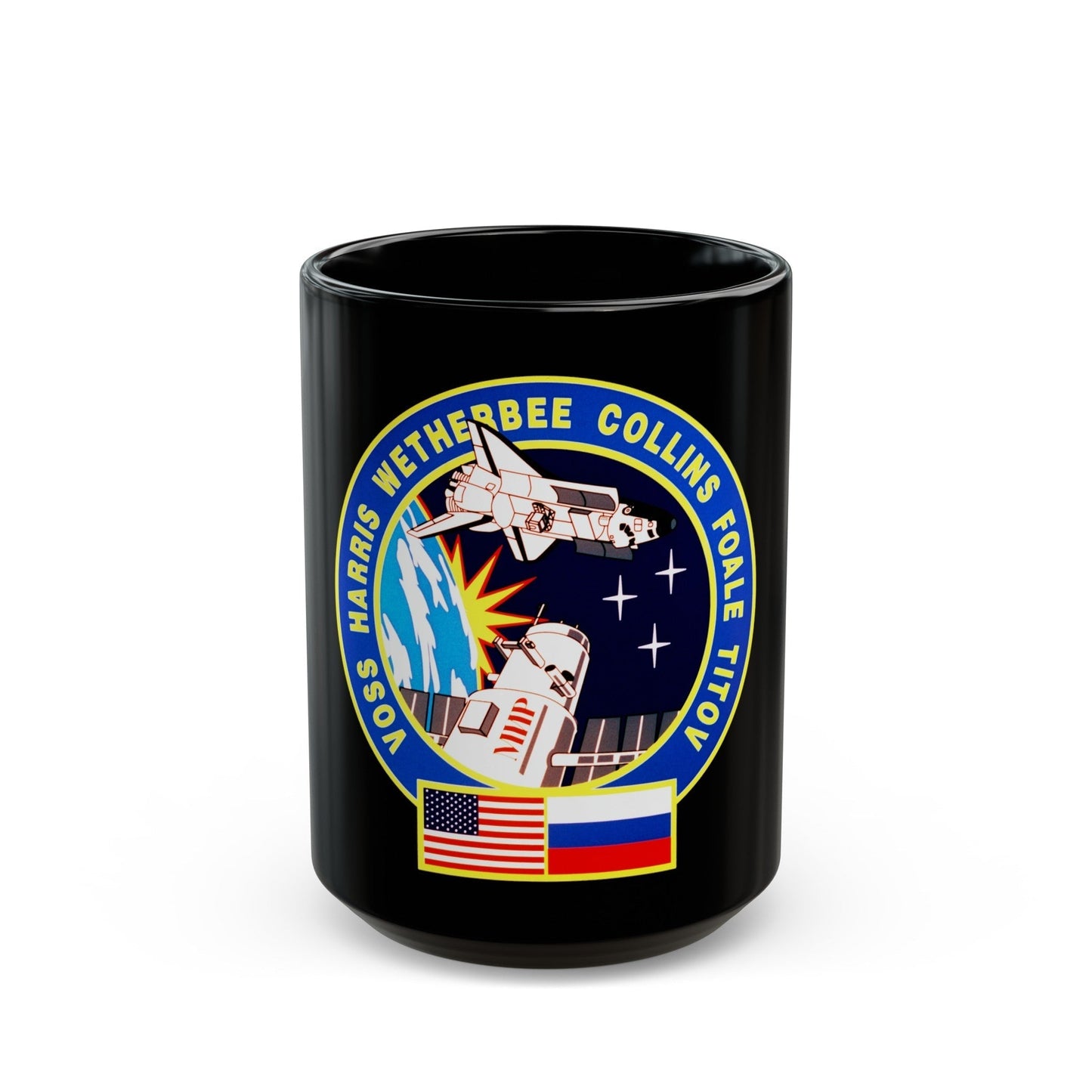 STS 63 (NASA) Black Coffee Mug-15oz-The Sticker Space