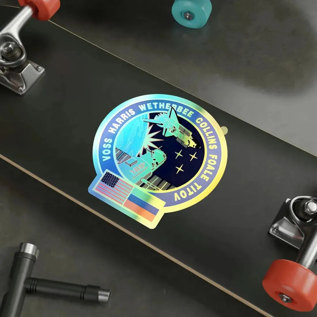 STS 63 (NASA) Holographic STICKER Die-Cut Vinyl Decal - The Sticker Space