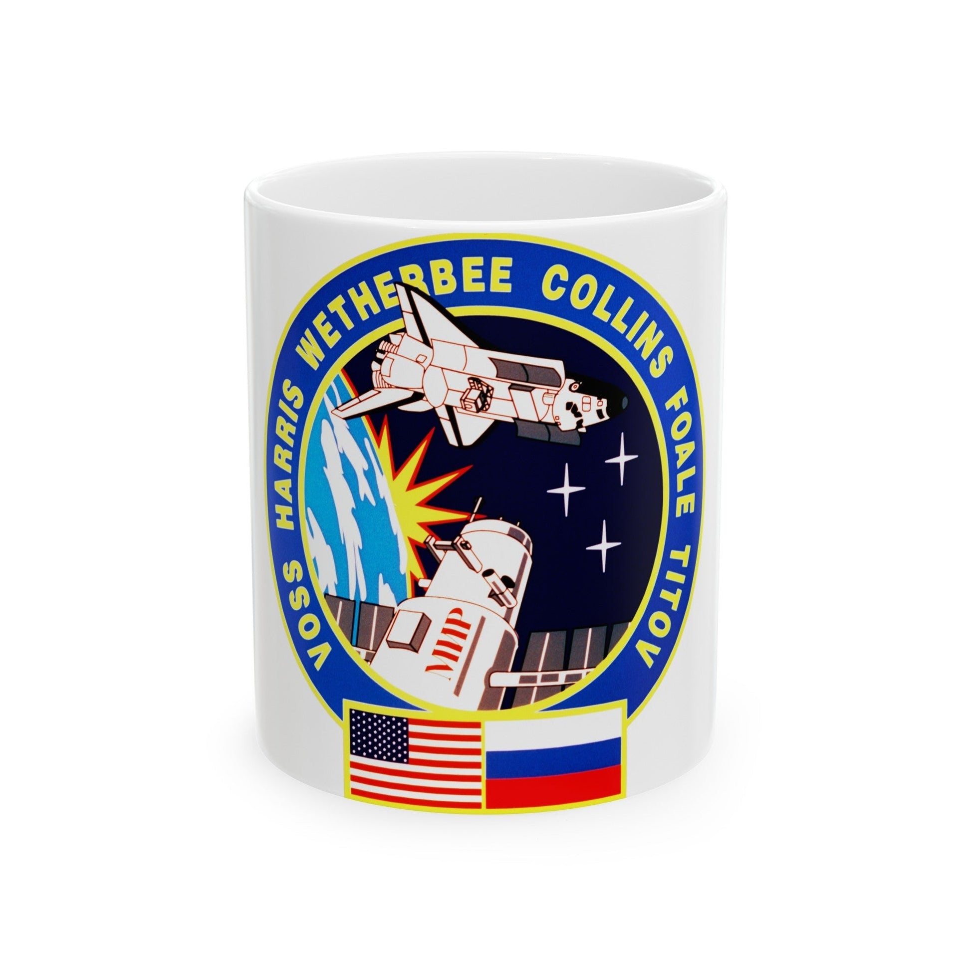 STS 63 (NASA) White Coffee Mug-11oz-The Sticker Space