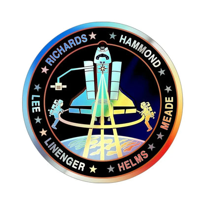 STS 64 (NASA) Holographic STICKER Die-Cut Vinyl Decal 3 Inch Holographic - The Sticker Space