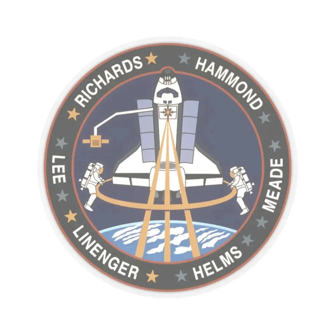 STS 64 (NASA) STICKER Vinyl Kiss-Cut Decal 2 Inch Transparent - The Sticker Space