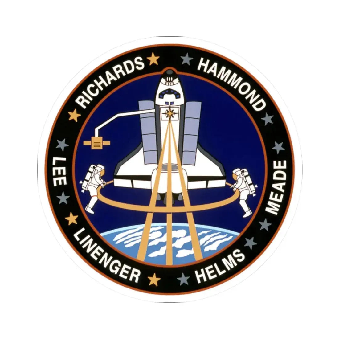 STS 64 (NASA) STICKER Vinyl Kiss-Cut Decal 2 Inch White - The Sticker Space