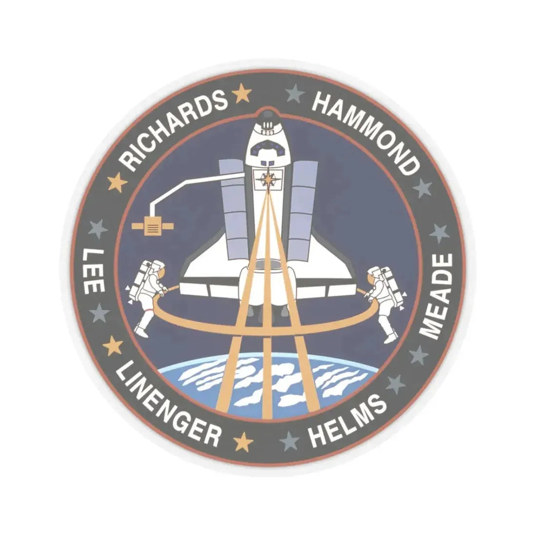 STS 64 (NASA) STICKER Vinyl Kiss-Cut Decal 3 Inch Transparent - The Sticker Space