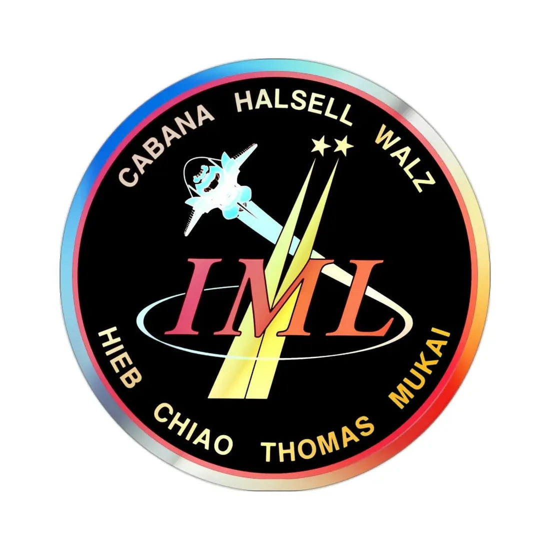 STS 65 (NASA) Holographic STICKER Die-Cut Vinyl Decal 2 Inch Holographic - The Sticker Space
