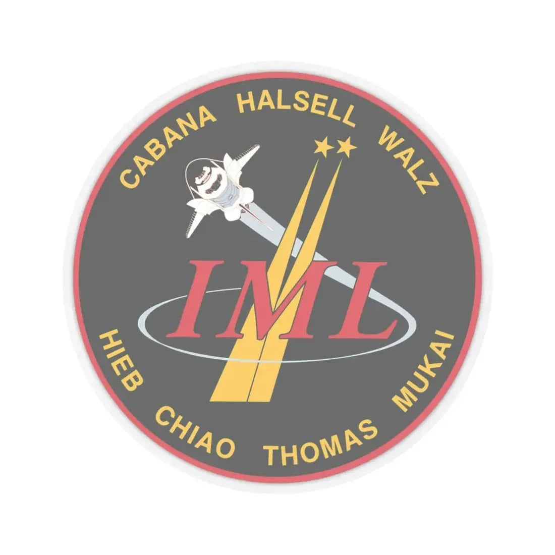 STS 65 (NASA) STICKER Vinyl Kiss-Cut Decal 4 Inch Transparent - The Sticker Space