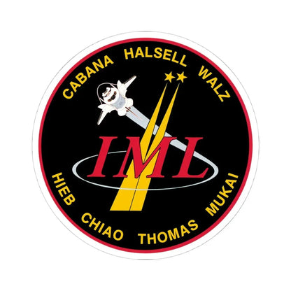 STS 65 (NASA) STICKER Vinyl Kiss-Cut Decal 4 Inch White - The Sticker Space