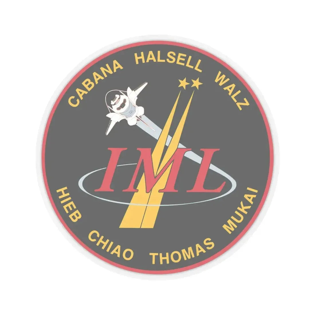 STS 65 (NASA) STICKER Vinyl Kiss-Cut Decal 6 Inch Transparent - The Sticker Space