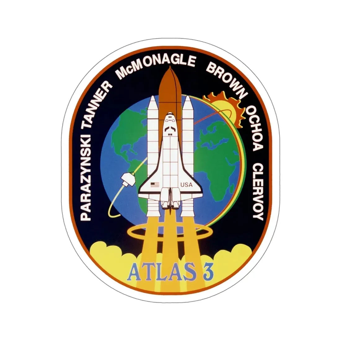 STS 66 Patch NASA STICKER Vinyl Die-Cut Decal 6 Inch - The Sticker Space