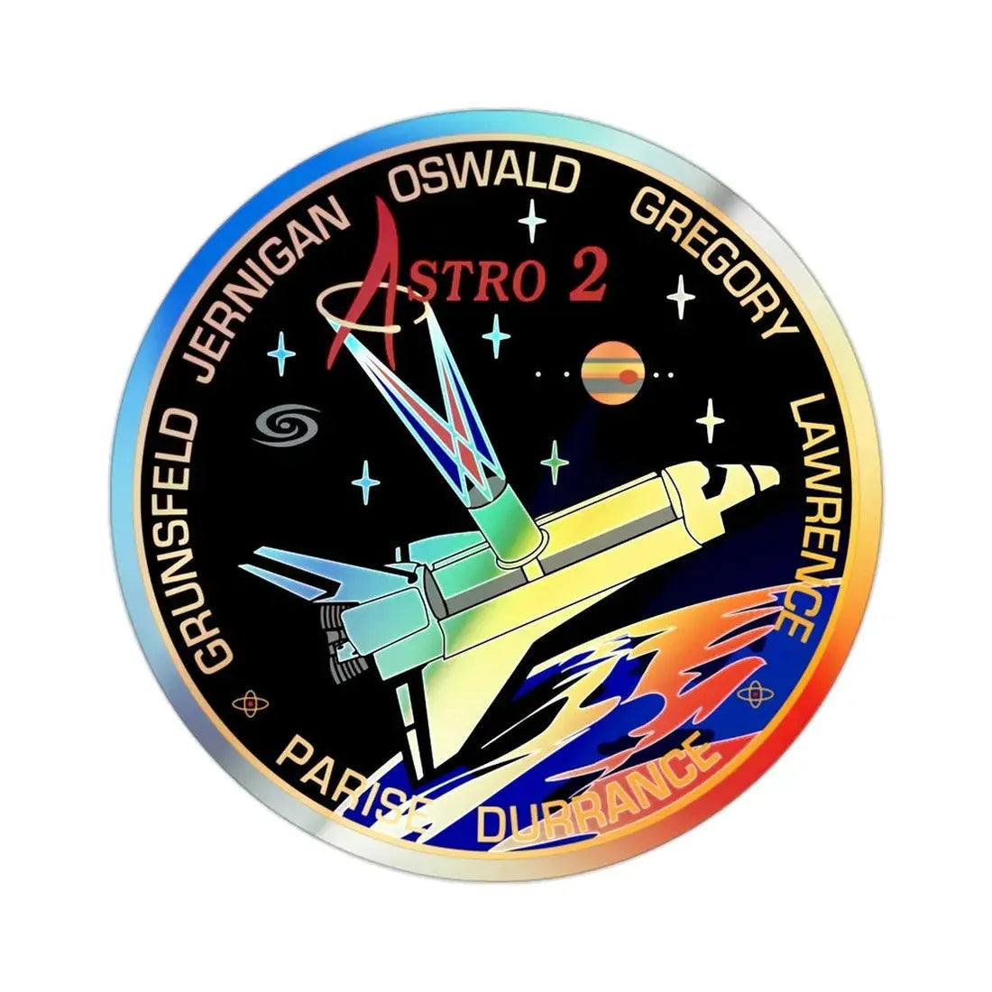 STS 67 (NASA) Holographic STICKER Die-Cut Vinyl Decal 2 Inch Holographic - The Sticker Space