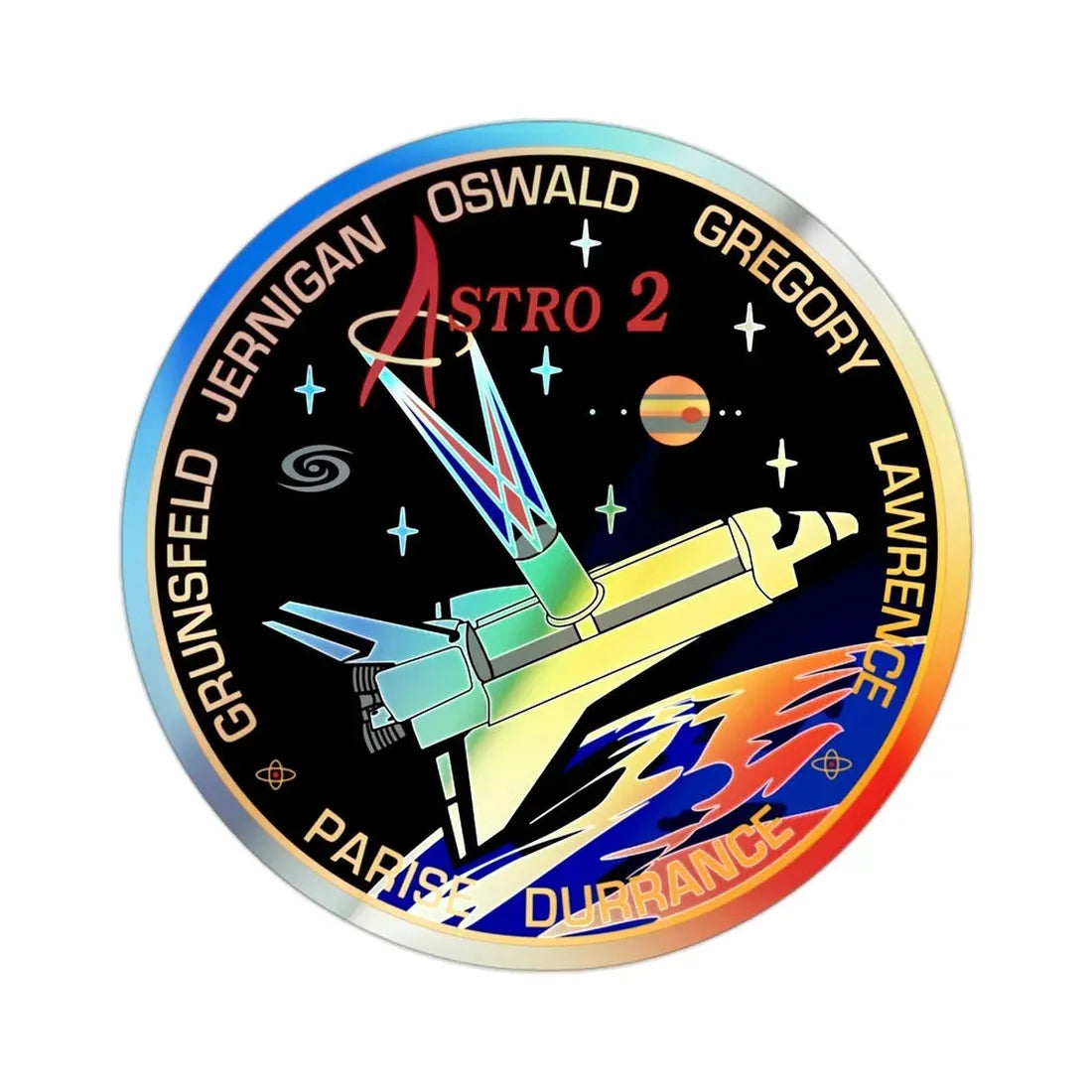 STS 67 (NASA) Holographic STICKER Die-Cut Vinyl Decal 2 Inch Holographic - The Sticker Space