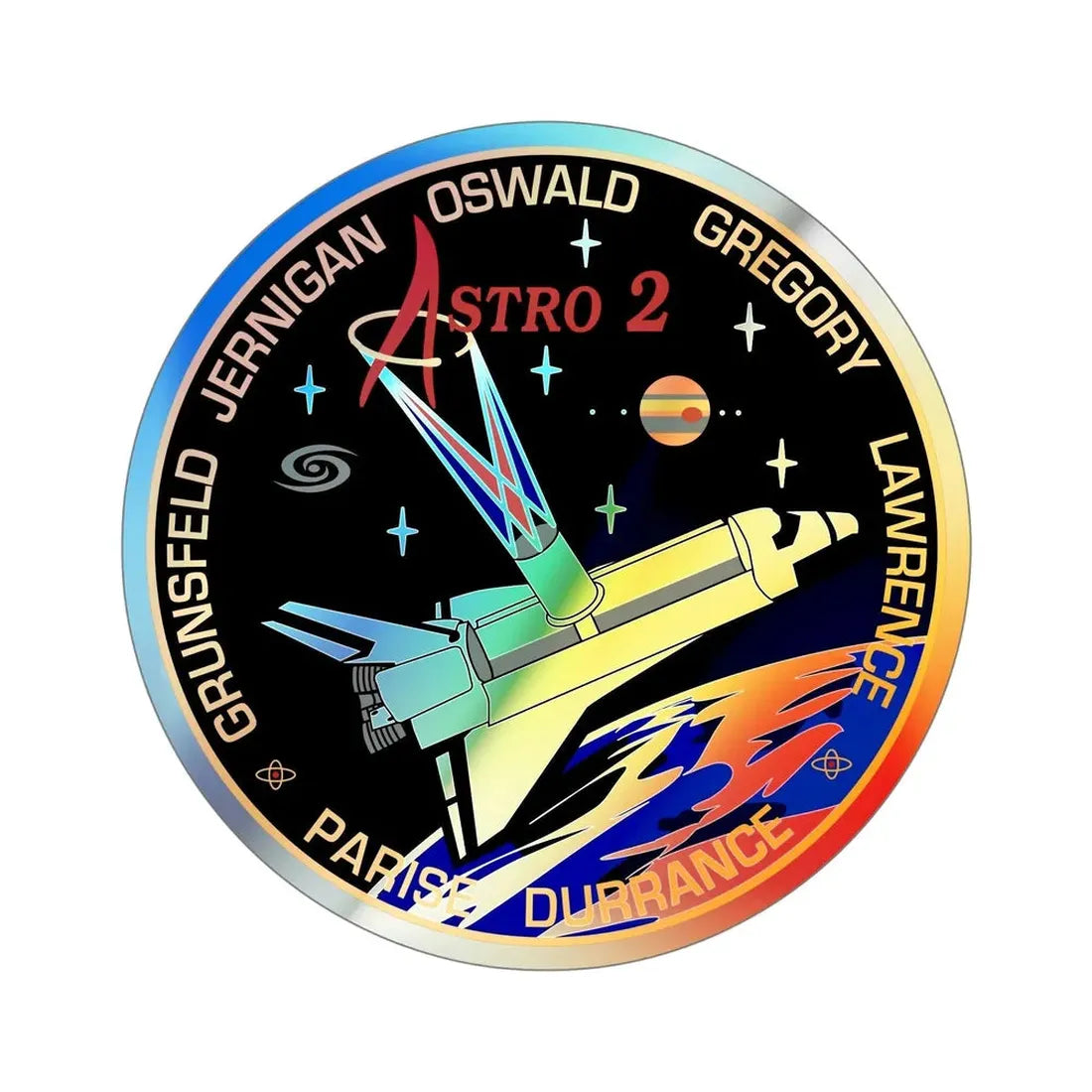 STS 67 (NASA) Holographic STICKER Die-Cut Vinyl Decal 6 Inch Holographic - The Sticker Space