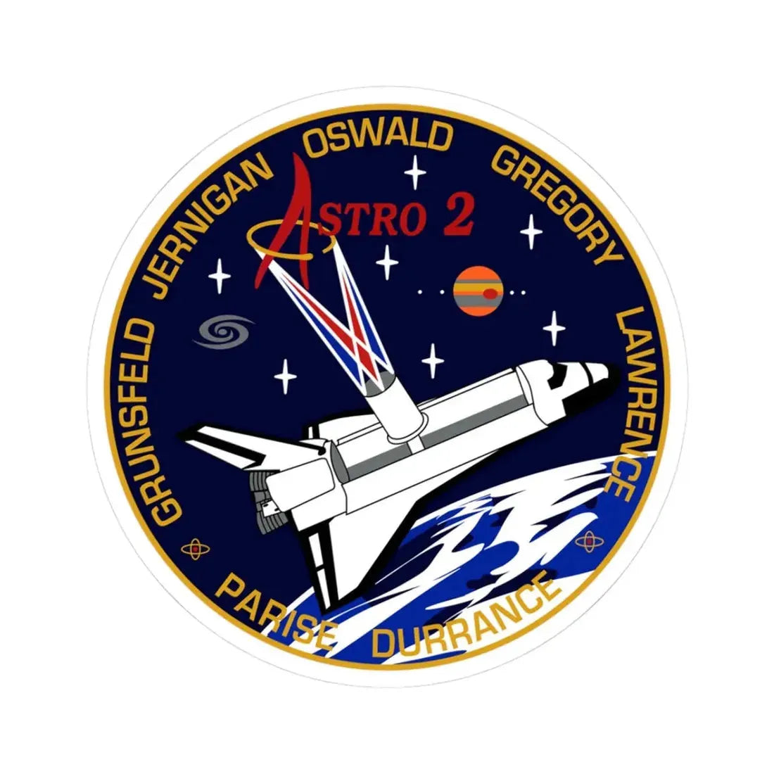STS 67 (NASA) STICKER Vinyl Kiss-Cut Decal 3 Inch White - The Sticker Space