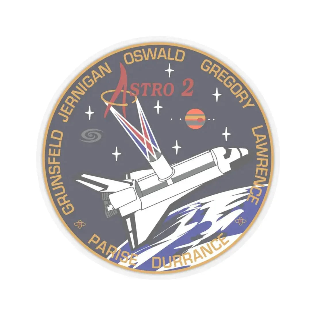STS 67 (NASA) STICKER Vinyl Kiss-Cut Decal 6 Inch Transparent - The Sticker Space