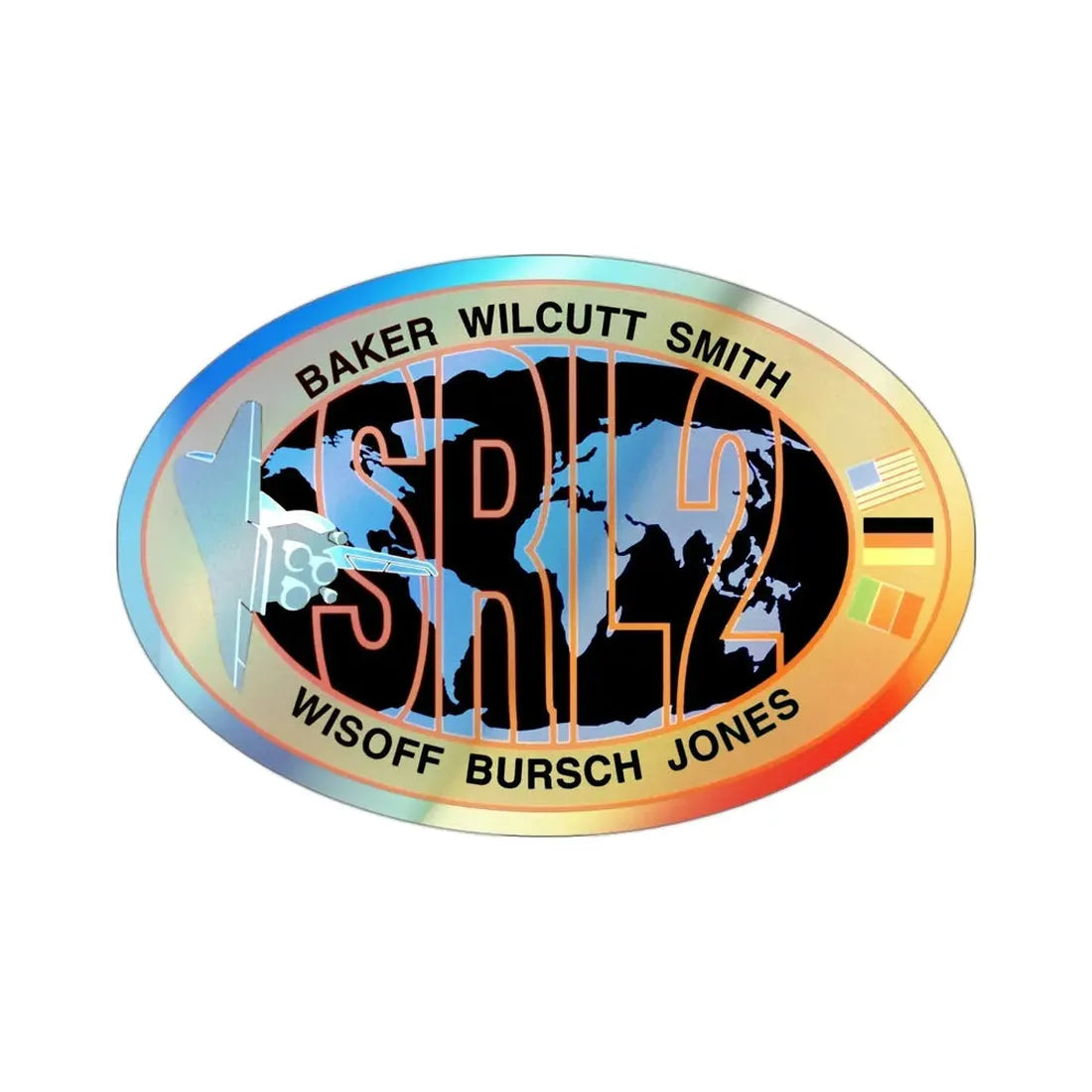 STS 68 (NASA) Holographic STICKER Die-Cut Vinyl Decal 3 Inch Holographic - The Sticker Space