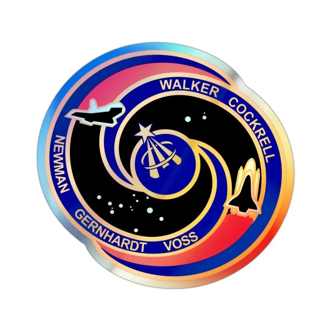 STS 69 (NASA) Holographic STICKER Die-Cut Vinyl Decal 2 Inch Holographic - The Sticker Space