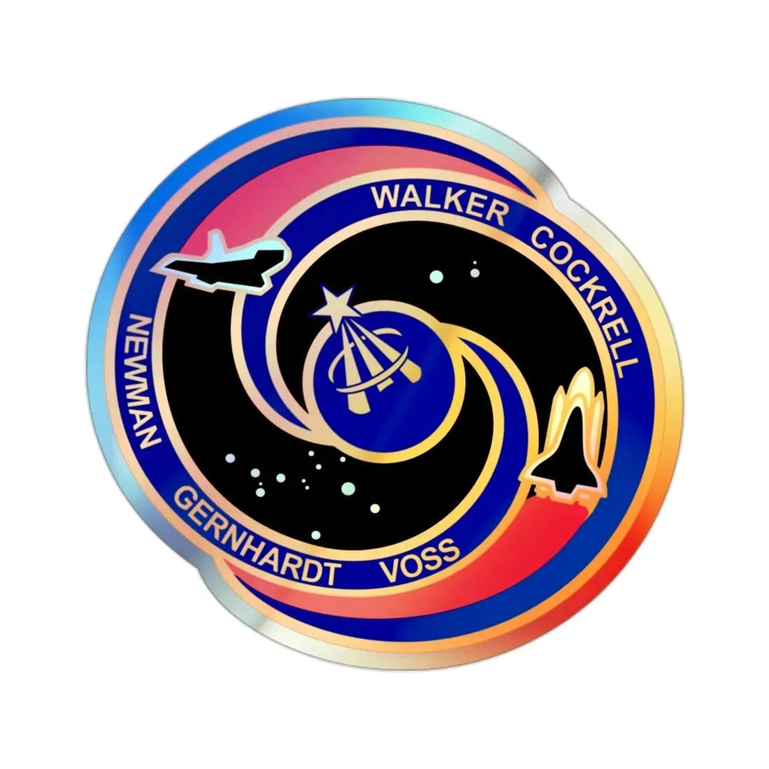 STS 69 (NASA) Holographic STICKER Die-Cut Vinyl Decal 2 Inch Holographic - The Sticker Space