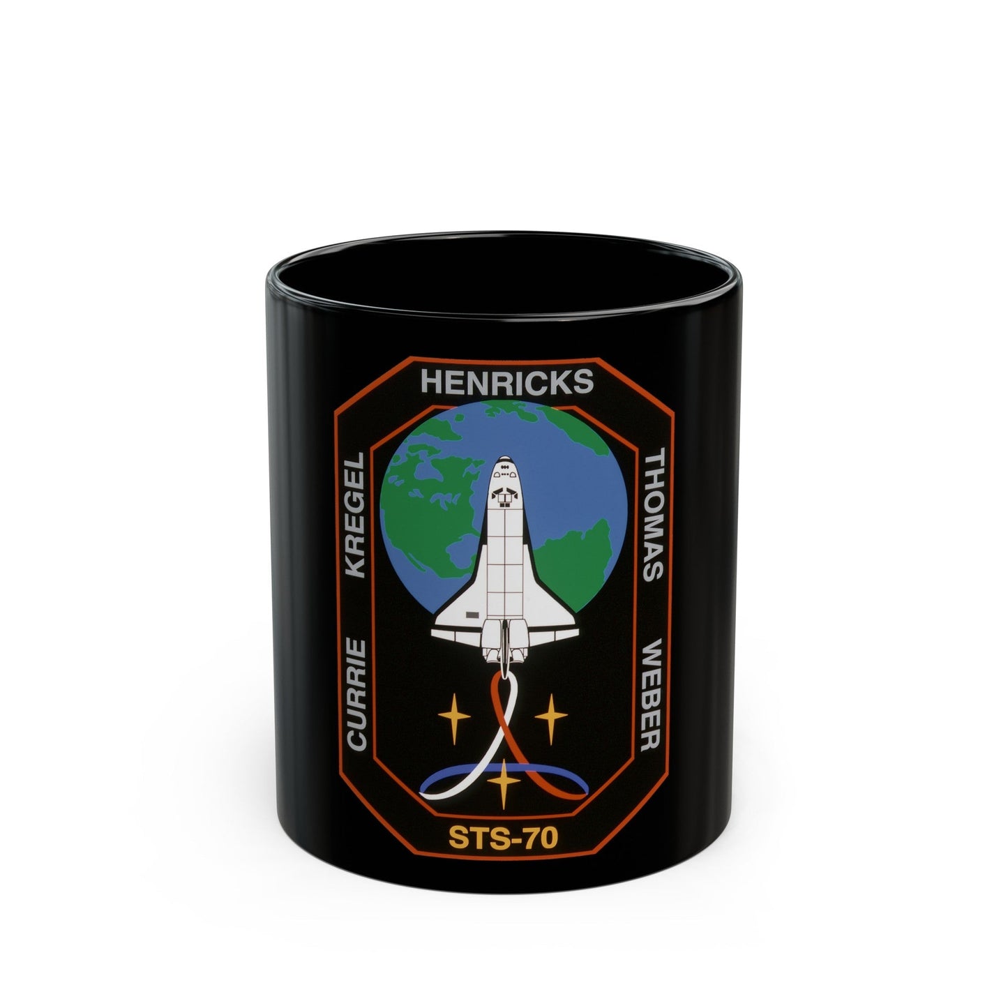 STS 70 (NASA) Black Coffee Mug-11oz-The Sticker Space