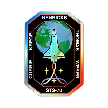 STS 70 (NASA) Holographic STICKER Die-Cut Vinyl Decal 4 Inch Holographic - The Sticker Space