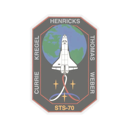 STS 70 (NASA) STICKER Vinyl Kiss-Cut Decal 3 Inch Transparent - The Sticker Space