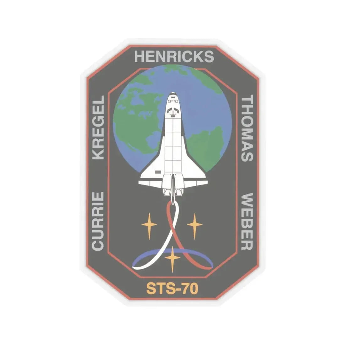 STS 70 (NASA) STICKER Vinyl Kiss-Cut Decal 4 Inch Transparent - The Sticker Space