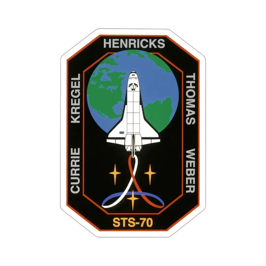 STS 70 Patch NASA STICKER Vinyl Die-Cut Decal 3 Inch - The Sticker Space