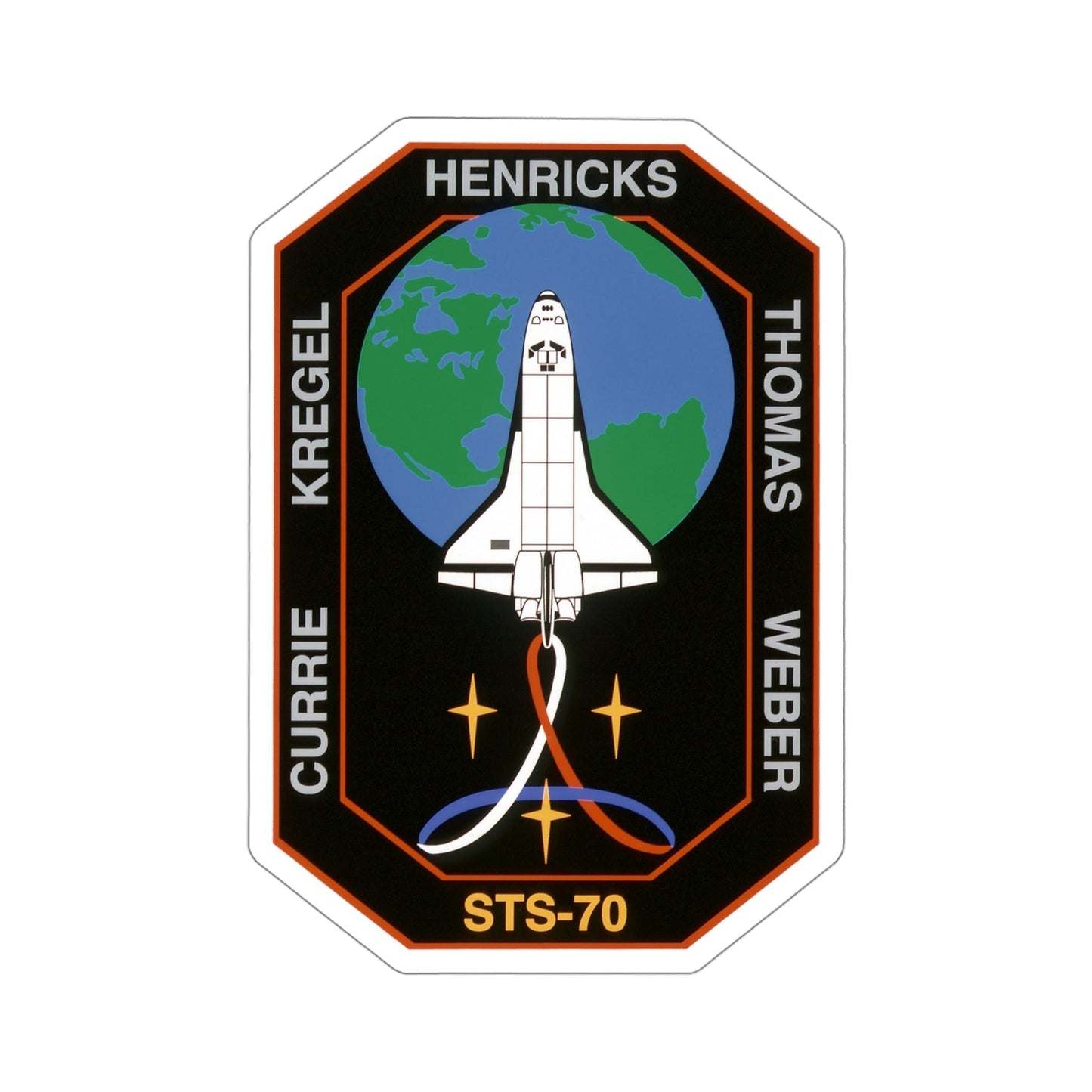 STS 70 Patch NASA STICKER Vinyl Die-Cut Decal-4 Inch-The Sticker Space