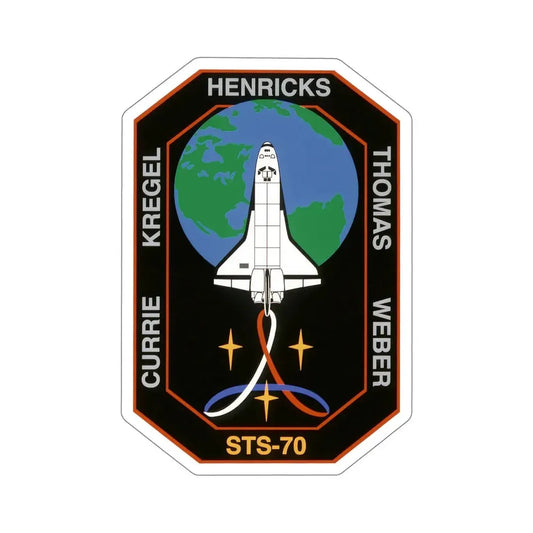 STS 70 Patch NASA STICKER Vinyl Die-Cut Decal 6 Inch - The Sticker Space