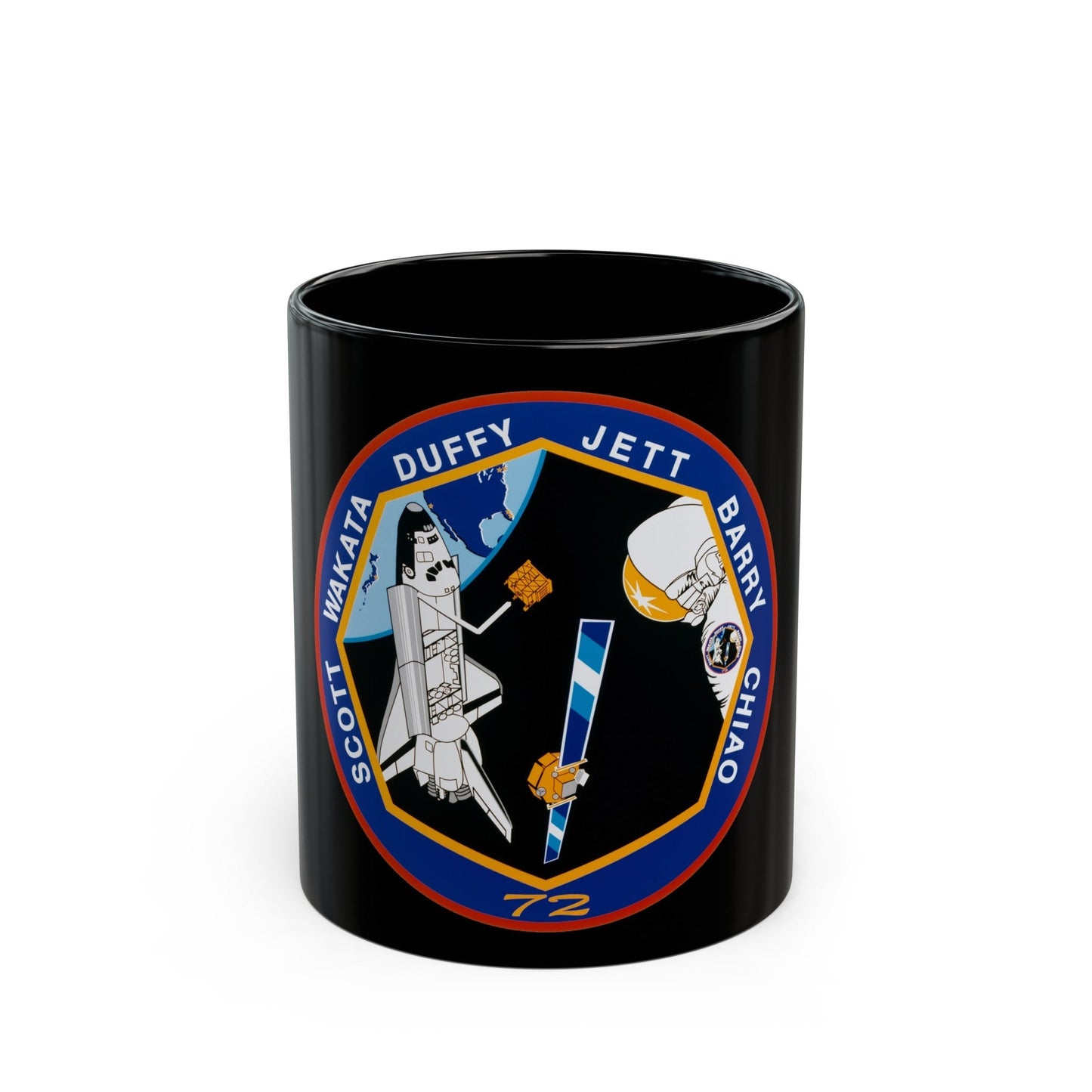 STS 72 (NASA) Black Coffee Mug-11oz-The Sticker Space