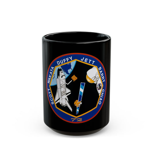 STS 72 (NASA) Black Coffee Mug-15oz-The Sticker Space