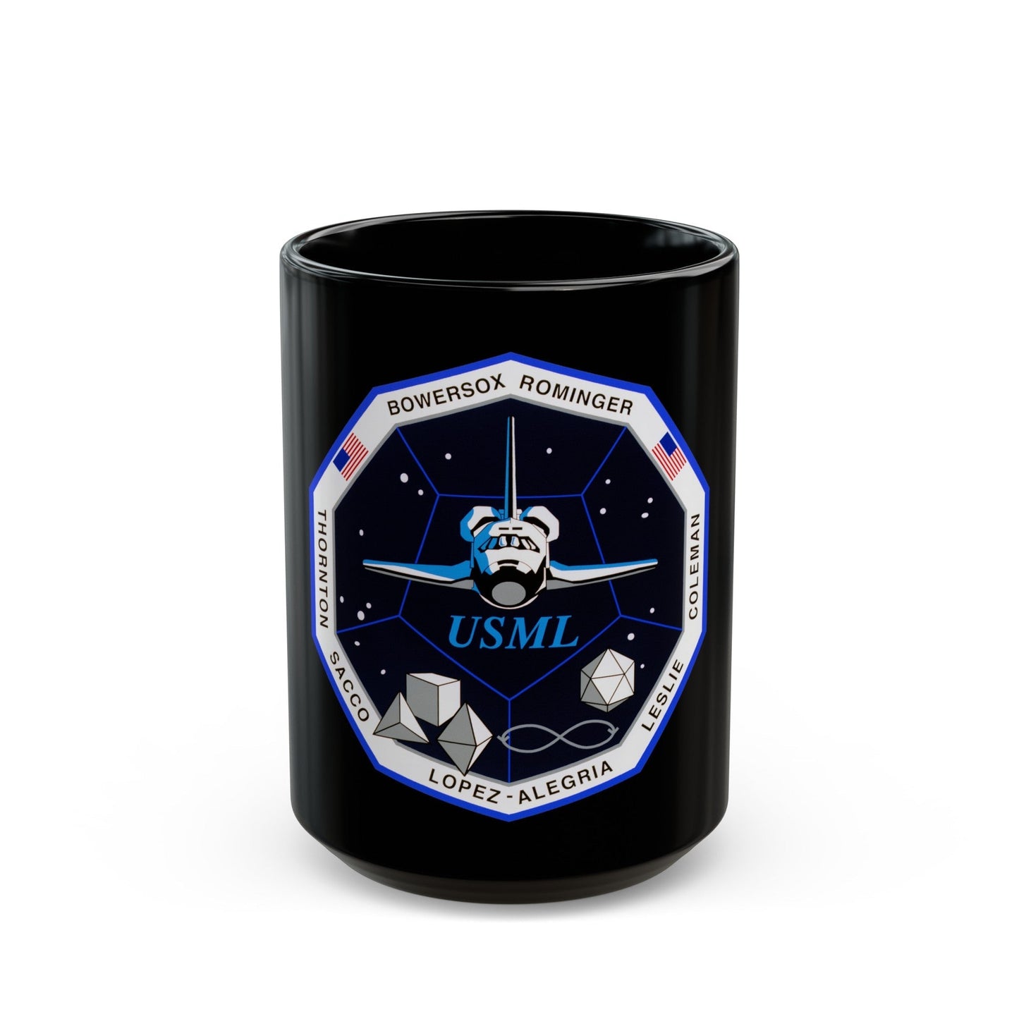 STS 73 (NASA) Black Coffee Mug-15oz-The Sticker Space