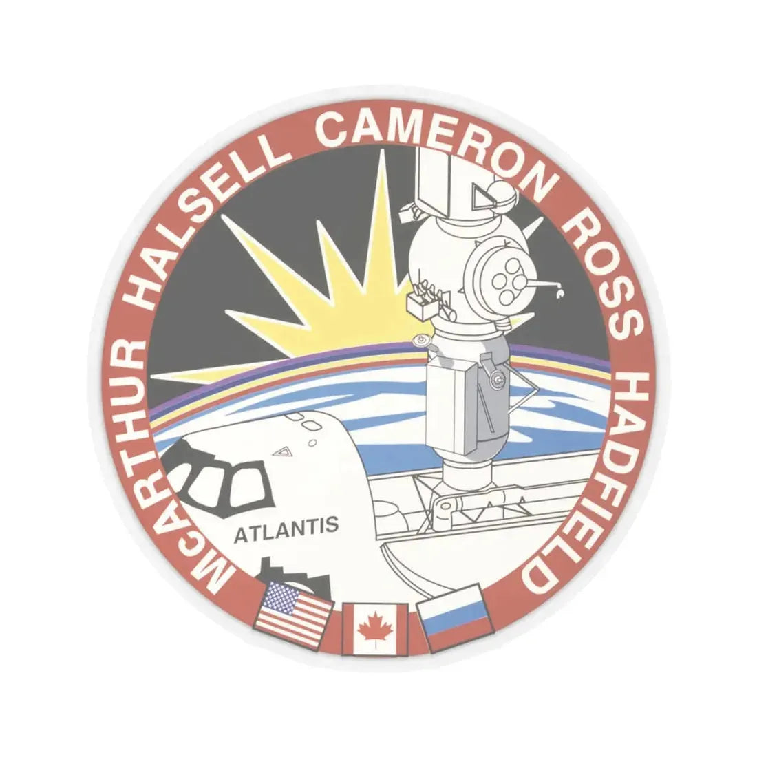 STS 74 (NASA) STICKER Vinyl Kiss-Cut Decal 6 Inch Transparent - The Sticker Space