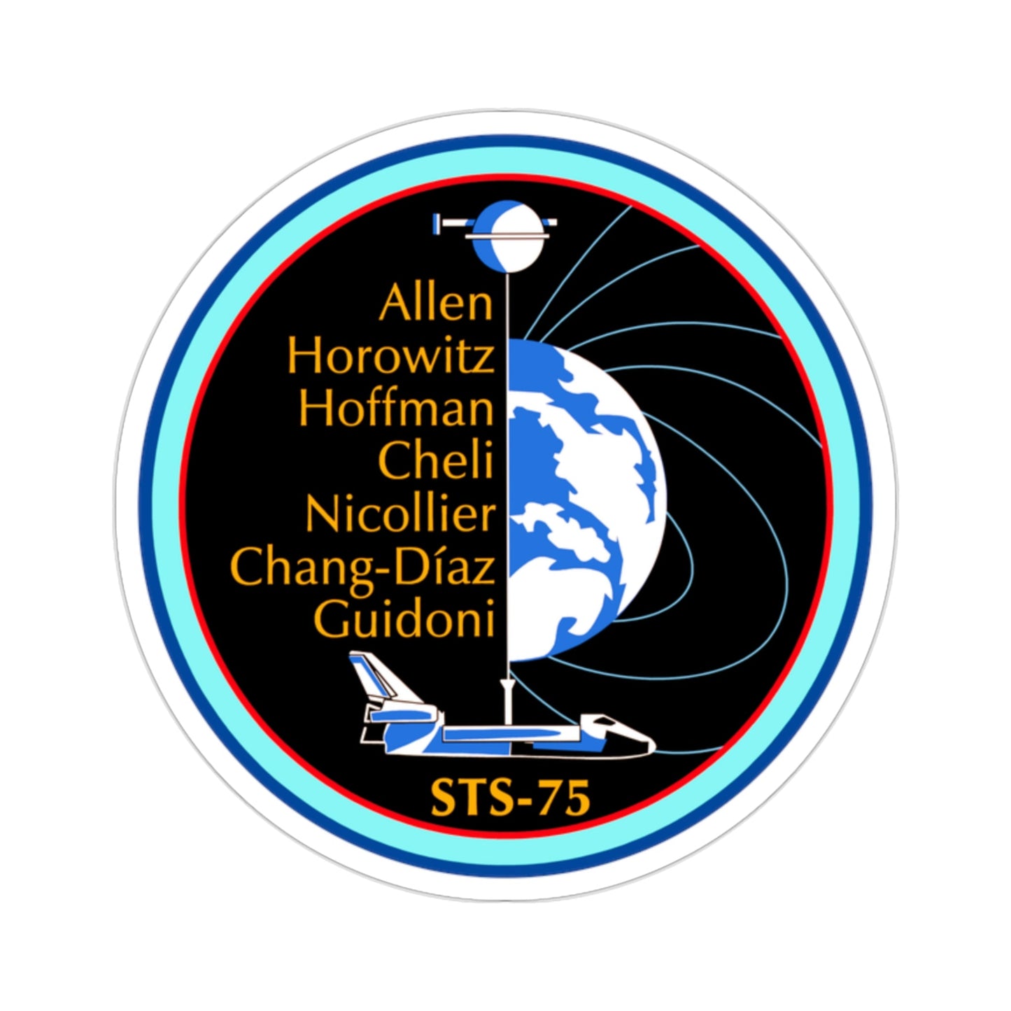 STS 75 Patch NASA STICKER Vinyl Die-Cut Decal-2 Inch-The Sticker Space