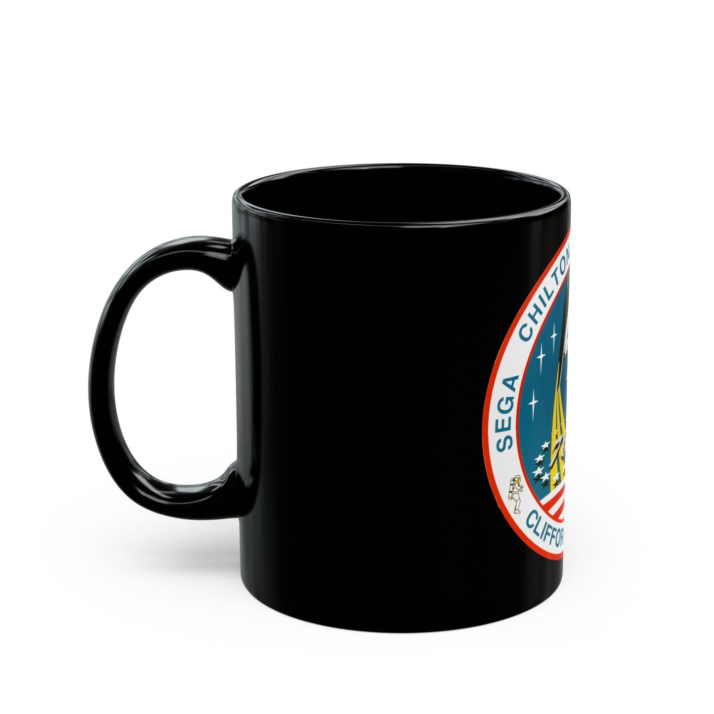 STS 76 (NASA) Black Coffee Mug-The Sticker Space