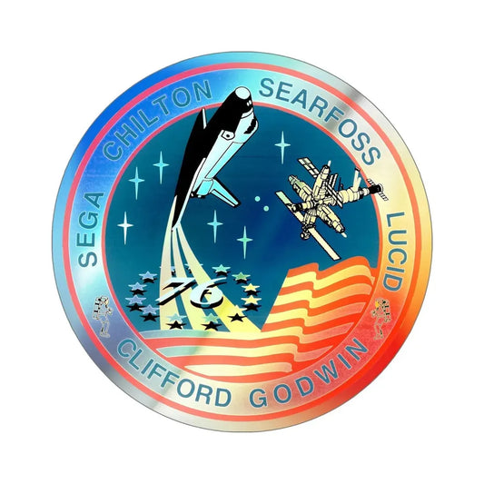 STS 76 (NASA) Holographic STICKER Die-Cut Vinyl Decal 6 Inch Holographic - The Sticker Space